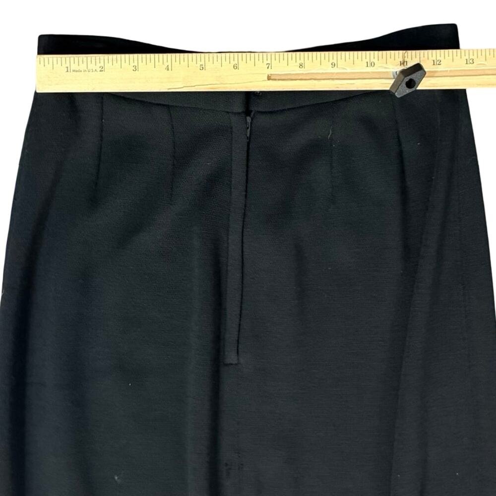 Vintage 90s Isaac Mizrahi Black Wool Stretch Long Mermaid Maxi Skirt size 6 - Picture 11 of 14